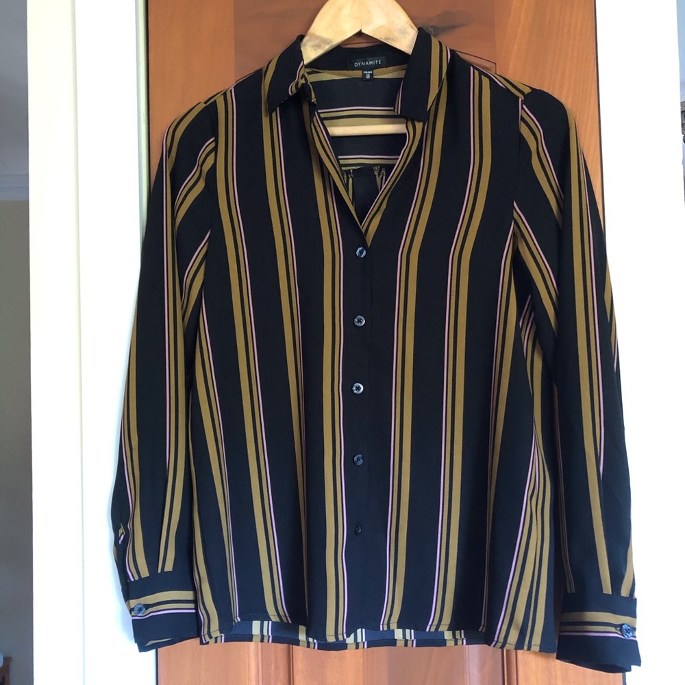 Dynamite long sleeve striped flowy blouse